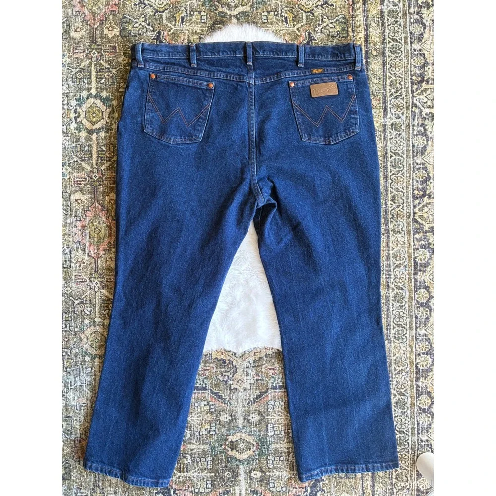 VTG‎ Wrangler Y2K Cowboy Cut Western Dark Bootcut Denim Jeans 46x30 947STR